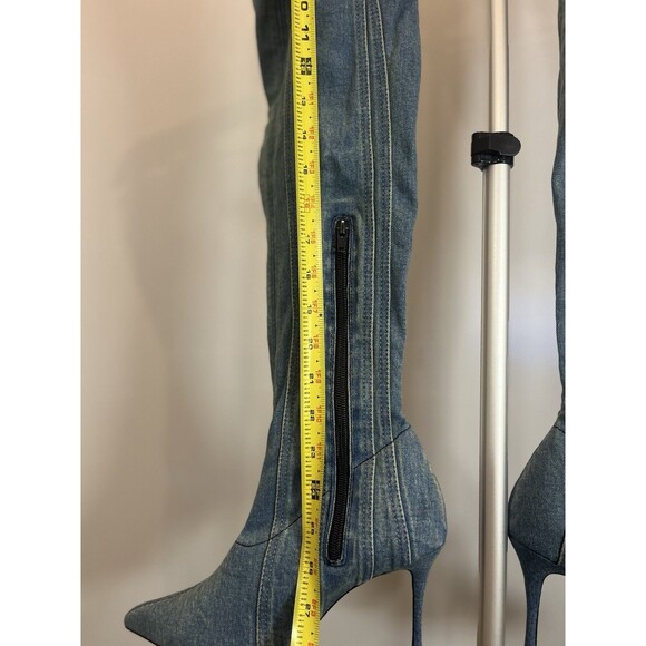 Steve Madden Over The Knee Blue Jean Groovy Boots- Size 7.5 Women's - Picture 8 of 10